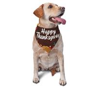 Bandana pour Chien Happy Thanksgiving Print Bavoirs Triangulaires Décorer Triangle Dog Scarf Birthday Party Écharpe Triangulaire pour Accessoires Party Dress Up 30X70Cm