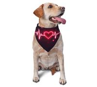 Bandana pour Chien Heart Beat Pattern Animaux De Compagnie Bavoirs pour Chien Respirant Triangle Dog Scarf pour Accessoires Petit Moyen Grand
