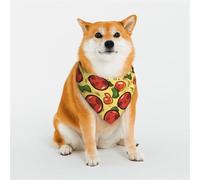 Bandana pour chien « I Love Pizza Heart » - Bandana réglable pour animaux de compagnie - Écharpe triangulaire douce et respirante pour chats de petite, moyenne et grande taille