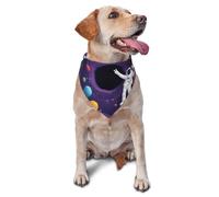 Bandana pour Chien imprimé Astronaute en Mission dans l'espace, 1 Paquet, écharpe Triangulaire, Bavoir d'anniversaire Lavable et réglable, Mouchoir pour Grands Chiens Neutres