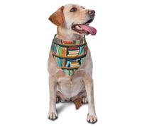 Bandana pour Chien imprimé bibliothèques Pleines de Livres, 1 Paquet, écharpe Triangulaire Lavable, Bavoir réglable, Mouchoir pour Grands Chiens Neutres
