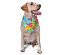Bandana pour Chien imprimé Carte de l'europe, Lot de 1, écharpe Triangulaire Lavable, Bavoir réglable, Mouchoir pour Grands Chiens Neutres
