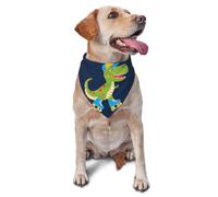 Bandana pour Chien imprimé Dinosaure Jouant au Patin à roulettes, écharpe Triangulaire réglable, Bavoir pour Animal de Compagnie, Foulard pour Chat,Lavable pour Chiot, pour Anniversaire, fête de vaca