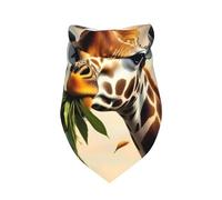 Bandana pour Chien imprimé Girafe Mangeant des Feuilles, 1 Paquet, écharpe Triangulaire de qualité supérieure, Lavable, Accessoires pour Animaux de Compagnie d'anniversaire pour Grands Chiens Neutres