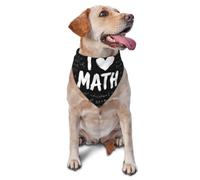 Bandana pour Chien imprimé « I Love Math », 1 Paquet, écharpe Triangulaire Lavable, Bavoir réglable, Mouchoir pour Grands Chiens Neutres