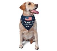 Bandana pour chien imprimé « Joyeuse Journée des anciens combattants », écharpe ajustable triangulaire, bavoir pour chat, foulard lavable, cache-cou pour chiot, idéal pour un anniversaire ou une fête.