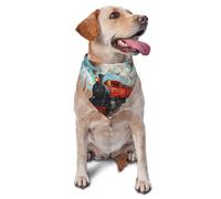 Bandana pour Chien imprimé montgolfière, Motif Train Rouge, écharpe Triangulaire réglable, Bavoir pour Animal de Compagnie, Foulard pour Chat, Lavable pour Chiot, pour Anniversaire, fête de Vacances