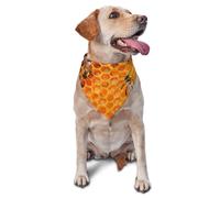 Bandana pour Chien imprimé nid d'abeille, Motif Abeilles sur Ruche, Ajustable, Triangle, Bavoir pour Animal de Compagnie, Foulard Lavable pour Chiot, pour Anniversaire, fête de Vacances