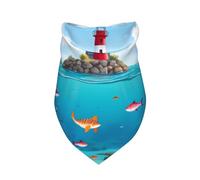 Bandana pour Chien imprimé Phare et Port Maritime, 1 Paquet, écharpe Triangulaire de qualité supérieure, Lavable, Accessoires pour Animaux de Compagnie d'anniversaire pour Chiens de Grande Taille neu