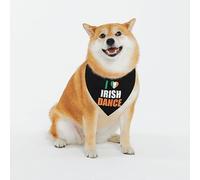 Bandana pour Chien J'adore La Danse Irlandaise Triangle pour Animaux De Compagnie Lavables Écharpe pour Le Cou, pour Petite, Moyenne Et Grande Taille, Fêtes, Photo Prises, 70x30cm