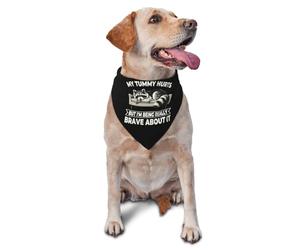 Bandana pour Chien J'Ai Mal Au Ventre, mais Je suis Très Courageuse À Ce Sujet. Triangulaire pour Animaux Ajustable Bandana Chien Collier, pour Fêtes, Photo Prises, 70x30cm