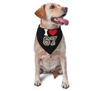 Bandana pour Chien J'aime 67 Toilettage des Animaux De Compagnie Mode Écharpe pour Le Cou, pour Petite, Moyenne Et Grande Taille, Chats, Photo Prises, 70x30cm