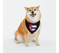 Bandana pour Chien J'aime Le Drapeau Cubain Foulards Triangle Bavoirs Personnalisé Bandana Chien Collier, pour Petite, Moyenne Et Grande Taille, Chats, Photo Prises, 70x30cm