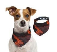 Bandana pour chien Kilauea Volcano - Écharpe réglable pour animaux domestiques - Bandana lavable double face en coton - Écharpe triangulaire en coton pour chien et chat - Accessoires de costume pour