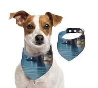 Bandana pour chien Lac Léman Suisse Écharpe réglable pour animaux de compagnie Bandanas lavables double face pour animaux de compagnie Foulard triangle en coton Foulard pour chiens et chats Foulard