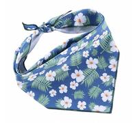 Bandana pour chien lavable en coton triangle blanc imprimé fleurs sauvages bandana pour chiens ou chats