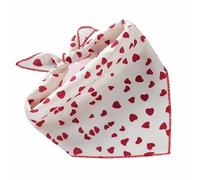 Bandana pour chien lavable en coton triangulaire pour chien ou chat Motif cœurs rouges