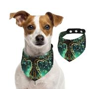 Bandana pour chien magique vert arbre pour animal domestique bandana réglable pour animaux de compagnie bandana lavable double face en coton triangle bavoir pour chiens, chats, écharpes pour chiot