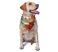 Bandana pour chien « Merry Christmas Day » - Accessoires pour chiens de petite et moyenne taille - Accessoire photo - Bandana triangulaire réglable - Lavable - Foulard pour chien
