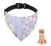 Bandana pour chien mignon blanc hibou lune avec sangle réglable et anneau en D Bavoir triangle pour chiens Accessoires pour animaux de compagnie pour chiens, chiots, chats, décoration lavable en