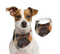 Bandana pour chien mignon bouledogue français écharpe réglable pour animaux de compagnie bandanas lavables double face pour animaux de compagnie foulard triangle en coton écharpe pour chien chat