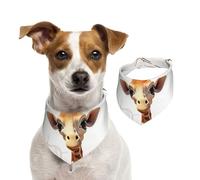 Bandana pour chien mignon dessin animé drôle girafes écharpe pour animaux de compagnie bandana réglable pour animaux de compagnie bandana lavable double face pour animaux de compagnie foulard triangle