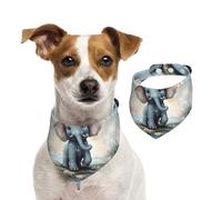Bandana pour chien mignon éléphant jouant à bulles pour animaux de compagnie bandana réglable pour animaux de compagnie bandana lavable double face pour animaux de compagnie foulard triangle en coton