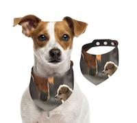 Bandana pour chien mignon et cheval - Écharpe réglable pour animaux de compagnie - Bandana lavable double face en coton triangulaire pour chiens et chats - Accessoires de costume pour chiot - Taille L