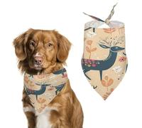 Bandana pour chien motif cerf mignon en coton doux lavable au quotidien en été durable triangle réversible convient pour les chiens et chats de petite, moyenne et grande taille