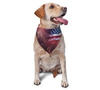 Bandana pour chien motif feu d'artifice drapeau américain 4 juillet - Accessoires pour chiens de petite et moyenne taille - Accessoire photo - Bandana triangulaire réglable - Lavable - Pour chien
