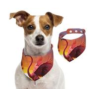 Bandana pour chien motif flamant rose coucher de soleil - Bandana réglable pour animaux domestiques - Bandana lavable double face en coton - Triangle - Pour chiens et chats - Accessoires de costume