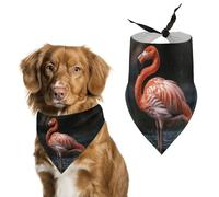 Bandana pour chien motif flamant rose dans l'eau - Bandana triangulaire lavable en polyester - Bandana mignon pour animaux de compagnie - Pour chiens et chats de taille moyenne et grande