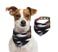 Bandana pour chien motif fleurs dans la fontaine pierres de massage écharpe pour animal domestique bandana réglable pour animaux de compagnie bandana lavable double face en coton triangle bavoir pour