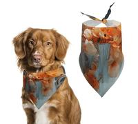 Bandana pour chien motif fleurs dans la tasse - Bandana triangulaire lavable en polyester - Bavoirs mignons pour animaux de compagnie - Pour chiens et chats de taille moyenne et grande