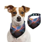 Bandana pour chien - Motif floral - Réglable - Lavable - Double face - En coton - Triangle - Pour chiens et chats - Accessoires de costume pour chiot - Taille M