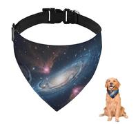 Bandana pour chien motif galaxie spirale bleu rose avec sangle réglable et anneau en D pour animaux de compagnie, bandana triangulaire, vêtements et accessoires pour chiens, chiots, chats, décoration