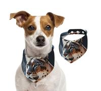 Bandana pour chien - Motif lions de montagne - Écharpe réglable pour animaux domestiques - Bandana lavable double face en coton - Triangle - Écharpe pour chien et chat - Accessoires de costume pour