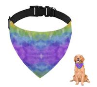 Bandana pour chien motif mandala aquarelle arc-en-ciel avec sangle réglable et anneau en D pour animal domestique, accessoire pour chiens, chiots, chats, décoration lavable en machine