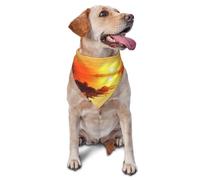 Bandana pour chien motif paysage de coucher de soleil - Accessoire pour photos de chiens de petite et moyenne taille - Bandana triangulaire réglable - Lavable - Pour chien