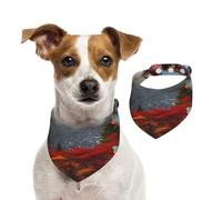 Bandana pour chien - Motif paysage du mont Fuji du Japon - Bandana réglable pour animaux domestiques - Bandana lavable double face en coton - Triangle - Pour chiens et chats - Accessoires de costume