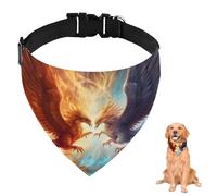 Bandana pour chien motif phénix feu et glace avec sangle réglable et anneau en D - Bavoirs triangulaires pour animaux de compagnie - Accessoires pour chiens, chiots, chats, décoration lavable en