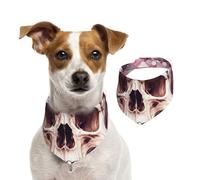 Bandana pour chien, motif tête de mort humaine, fleurs, écharpe réglable pour animaux de compagnie, bandanas lavables double face pour animaux de compagnie, foulard triangle en coton, écharpes pour