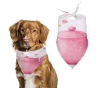 Bandana pour chien motif théière rose - Triangle amusant - Écharpe confortable en polyester - Doux et réglable - Cadeau pour les petites et grandes filles - Chien et chat