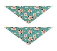 Bandana pour chien motif vache bleu, blanc, noir, forme unique, ajustement réglable, écharpe douce pour chien, accessoire de vacances mignon pour animaux de compagnie, décoration pour chiens et chats