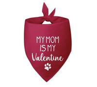 Bandana pour chien « My Mom is My Valentine » pour chiens de petite et moyenne taille - Accessoire photo pour les amoureux des chiens - Cadeau pour maman