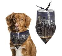 Bandana pour chien New York Night lavable et réglable, écharpe respirante pour animaux de compagnie de petite, moyenne et grande taille, accessoire tendance mignon pour animal de compagnie