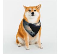 Bandana pour chien Night Crow - Grande écharpe triangulaire réglable - Double écharpe réversible lavable - Mouchoir quotidien pour chien de taille moyenne et grande - Cadeau