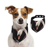 Bandana pour chien noir et blanc cygne amour cœur écharpe réglable pour animaux de compagnie bandanas lavables double face pour animaux de compagnie foulard triangle en coton écharpe pour chien chat