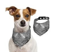 Bandana pour chien noir et blanc de forme géométrique - Écharpe réglable pour animal domestique - Bandana lavable double face en coton triangulaire pour chien et chat - Accessoires de costume pour