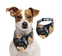 Bandana pour chien noir motif cheval arabe réglable pour animaux domestiques bandanas lavables double face en coton triangle bavoir pour chiens chats écharpes pour chiot, accessoires de costume taille